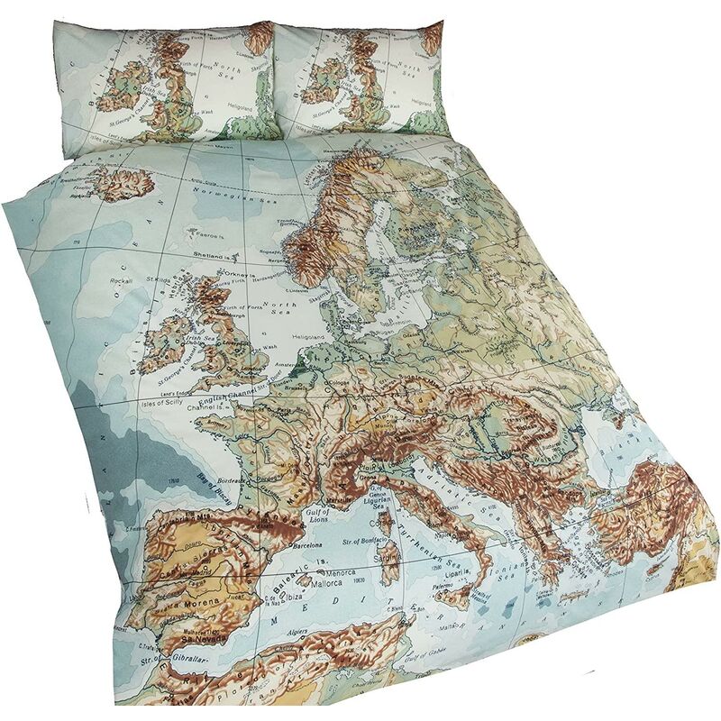 Vintage European Map bedding set - single