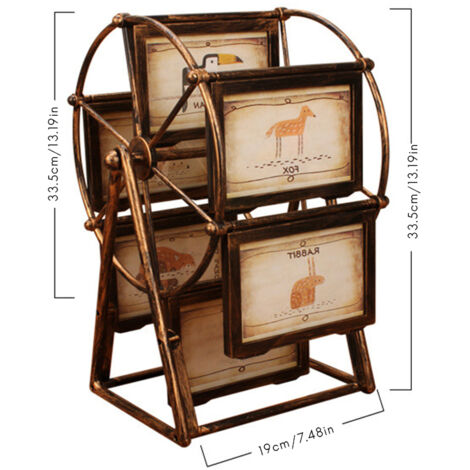 Vintage-Familienfotorahmen mit drehbarem Panoramarad, Wohndekoration, Geschenkidee