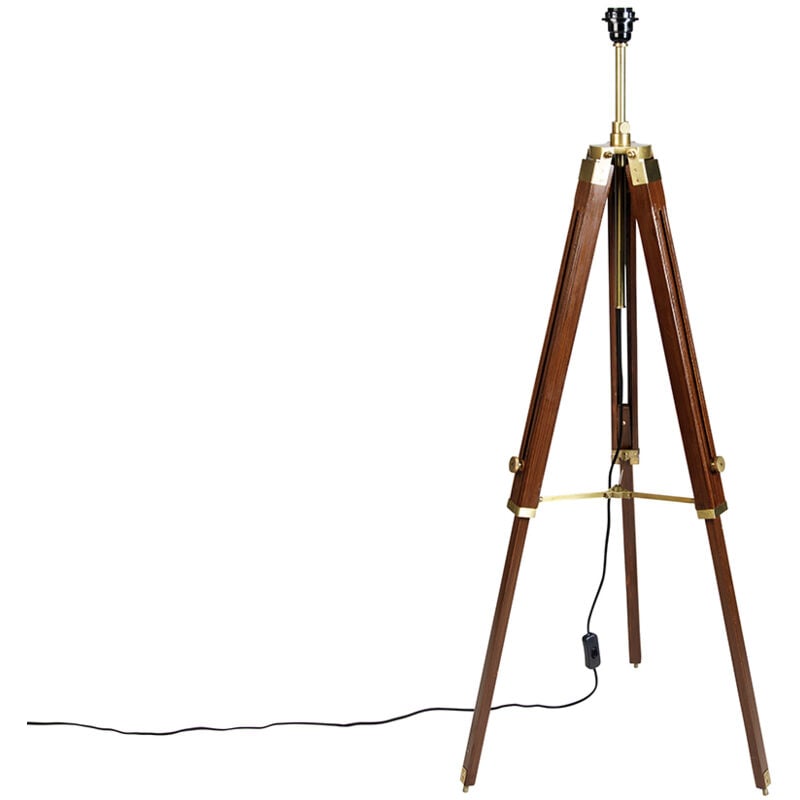 Vintage Floor Lamp Brass Tripod - Cortin