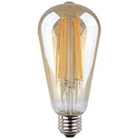 Vintage Glas Ovoid Filament EDM LED-Glühbirne E27 6W 560lm 2000K warmes Licht Ø6,4x14,2cm