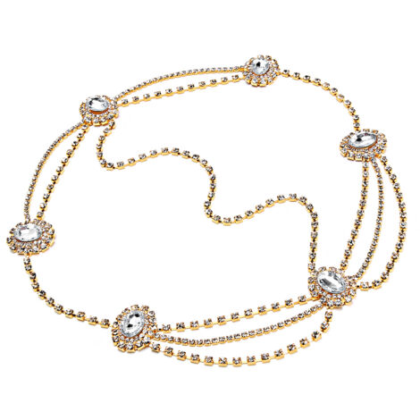 Vintage-Haarkette für Damen – Vergoldetes Brautaccessoire – Elegantes Haarband