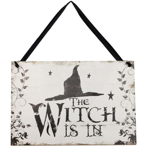 Vintage-Hexenschild aus Holz für Halloween – Türdekoration für Spukhäuser, ideal für Halloween-Partys auf der Veranda