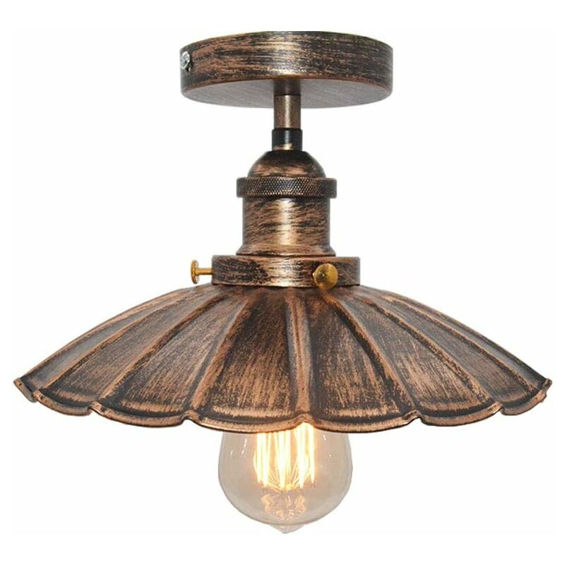 Vintage Industrial Ceiling Light Iron Metal Chandelier Retro Ceiling Lamp E27 for Loft Bar (Rust)