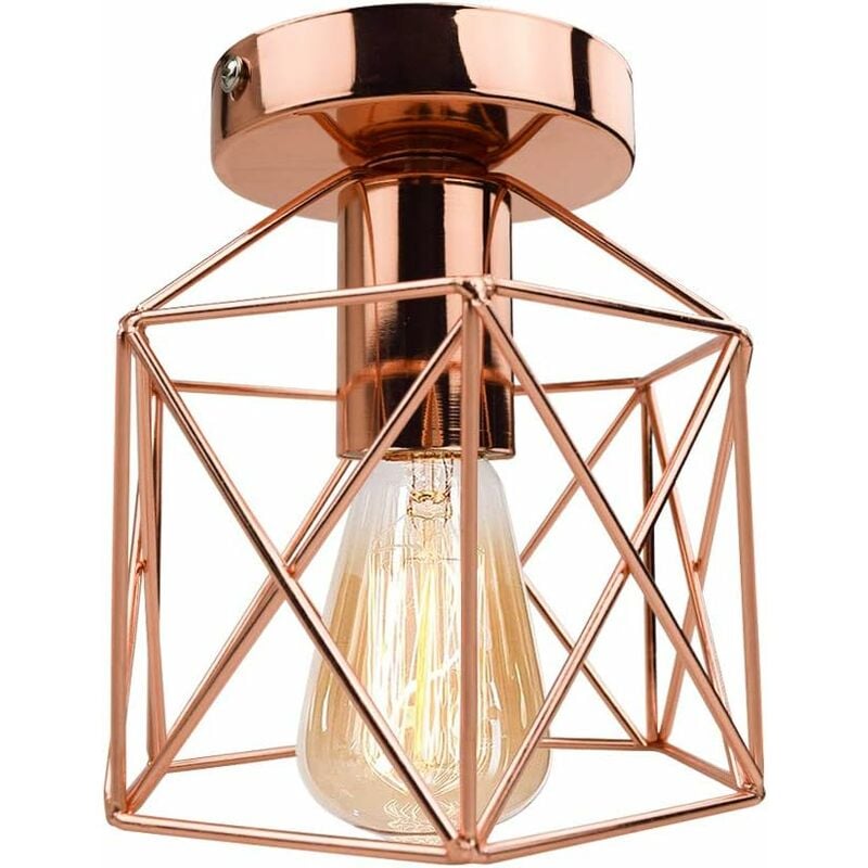 

Vintage Industrial Lámpara de Techo Metal Del Lustre Retro para Pasillo Porche Dormitorio Color de Oro Rosa