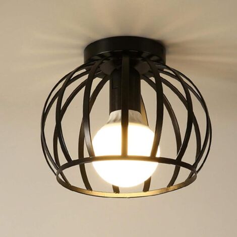 Vintage industrial metal watermelon cage ceiling light, retro loft office cafe ceiling light, decorative lighting