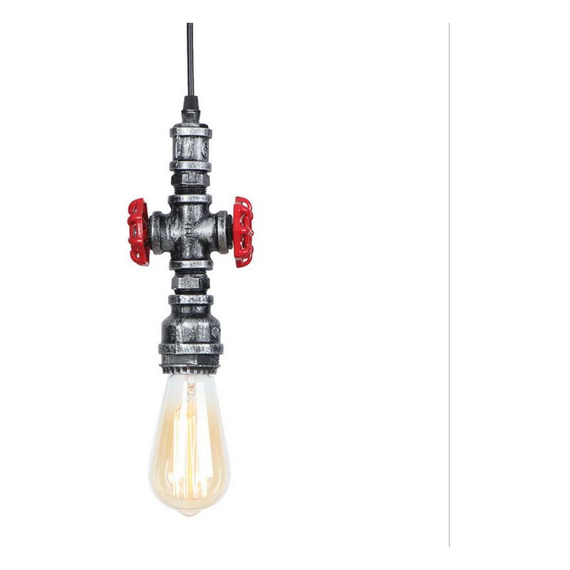 Vintage Industrial Pendant Light Water Pipe Pendant Light Steam Punk Pendant Lamp Retro Rustic Ceiling Lamp Metal Hanging Light for Cafe Bathroom
