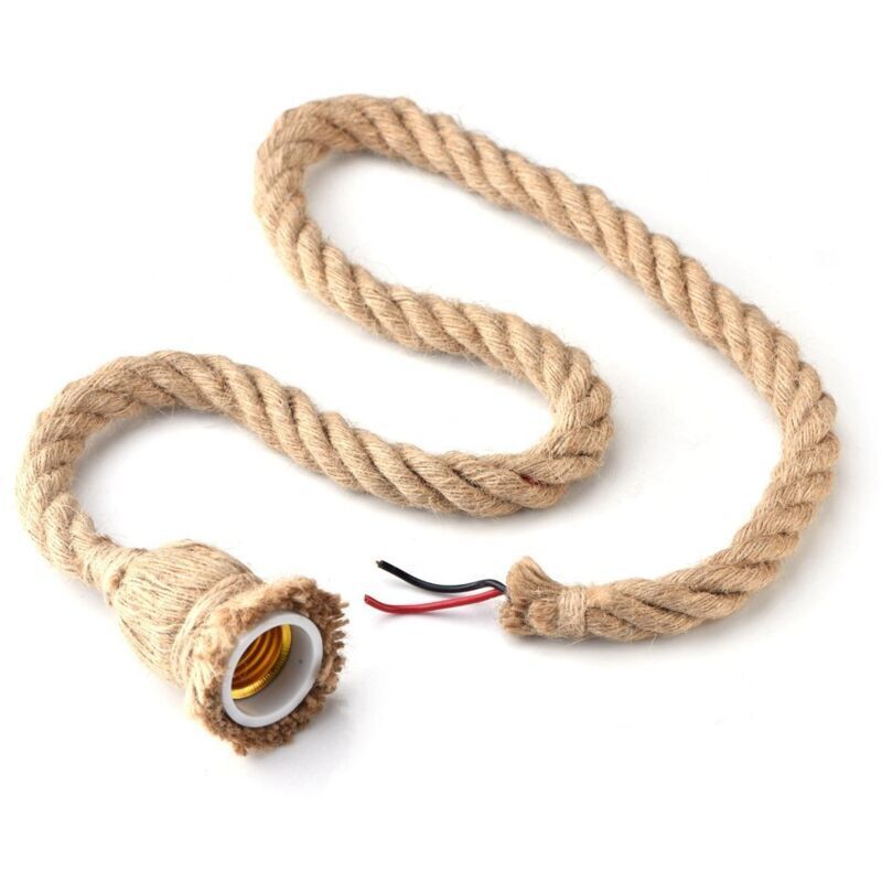 Image of Vintage Industrial Retro Hemp Rope Pendant&hellip;