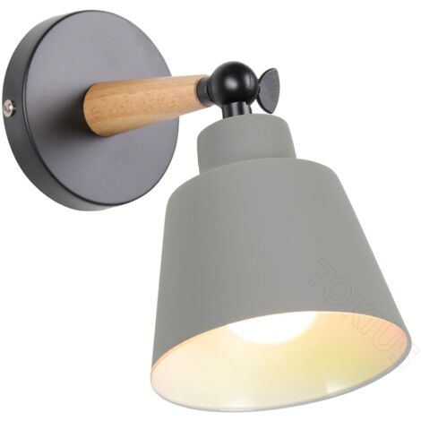 Vintage Industrial Wall Light Ceiling Lamp E27 Adjustable Metal Indoor Retro Wall Lamp for Bedroom Kitchen Restaurant (No Switch-1pcs, Gray)