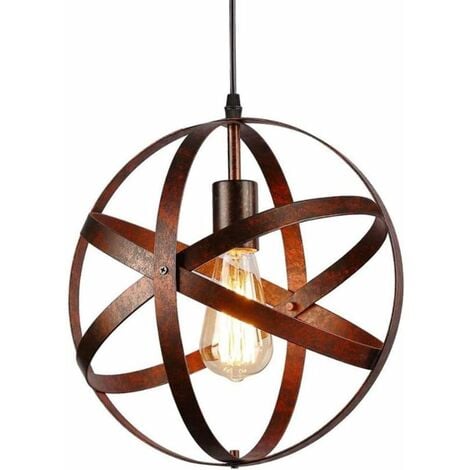 AISKDAN Vintage Industrielle LED Pendelleuchte Φ30cm Hängelampe Deckenlampe Industrial Kronleuchter Retro Metall Sphärische Lampe Deckenleuchte für Schlafzimmer Wohnzimmer Korridor Restaurant Bar Café, E27