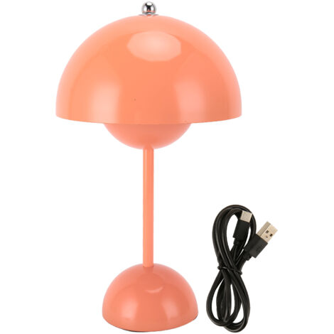 Vintage kabellose, wiederaufladbare LED-Nachttischlampe, rosa Stimmungslicht fürs Schlafzimmer