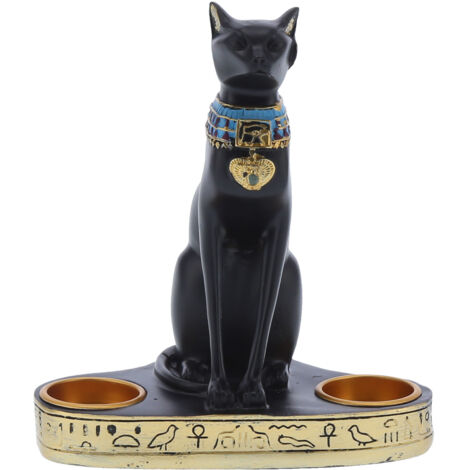Vintage-Katzenfigur aus Kunstharz, dekorativer Kerzenhalter für Zuhause oder Büro, Geschenkidee zur Hochzeit