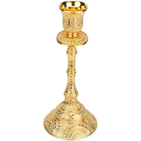 Vintage-Kegelständer aus Metall in Kegelform, elegante Kerzenständer aus goldfarbenem Messing, dekoratives Kerzenleuchter-Set für Tischdekorationen, Hochzeiten und Wohnaccessoires