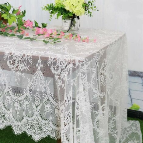Vintage Lace Tablecloth Small Rectangle Lace Tablecloth Boho Print Lace Tablecloth Lace Covered Tablecloth