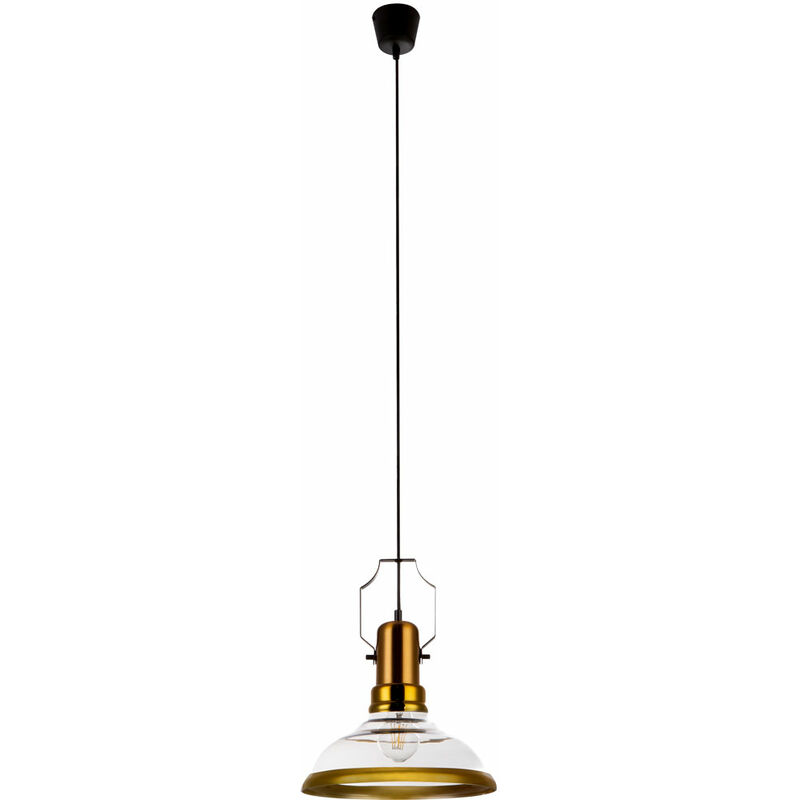 Image of Lampada a sospensione lampada a sospensione vintage lampada da sala da pranzo in ottone lampada a sospensione vetro, metallo, DxH 28x120 cm Globo
