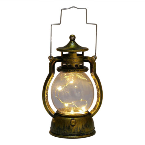 Vintage LED-Hängelaterne für den Außenbereich – Garten-, Camping- und Weihnachtsdekoration – Retro-Gold