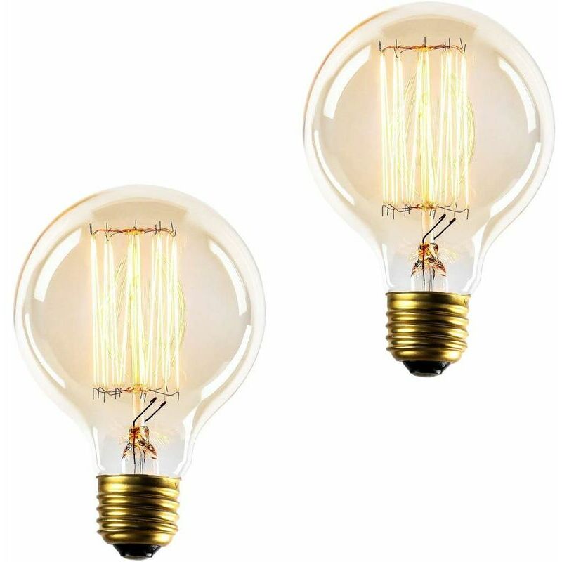 Hoopzi - Vintage Light Bulbs, Dimmable E27 es Edison Screw Bulb, Decorative Filament Light Bulb, Warm White 2700K, 420Lm, 230V, Pack of 2