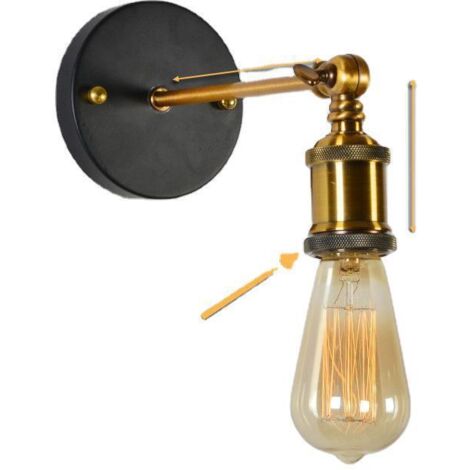 Vintage-Loft-Applikationen, Wandleuchten, LED-Leuchten, E27, Edison-Ampullen-Plakette für Retro-Industriebeleuchtung im Maison de Chevet, Wandapplikationen