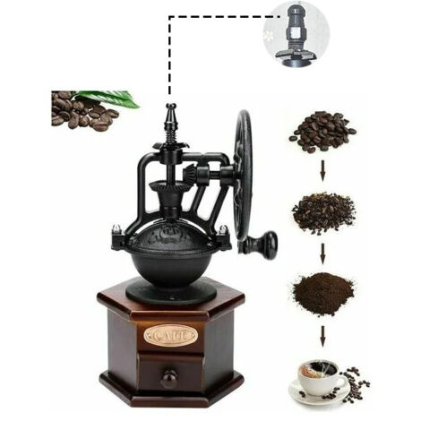 Vintage Manual Coffee Grinder Manuel Maniv Adjustable Coarse Coffee Grinder with Ceramic Burr Collection Drawer Perfect for French Press Drip Coffee Espresso