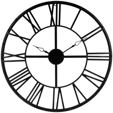 Vintage-Metall-Pendeluhr Durchmesser 70 cm atmosphera - schwarz