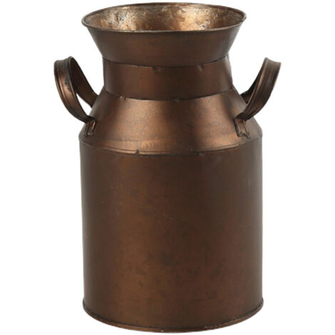 Vintage-Metallblumentopf – UV-beständiger Eisentopf – 20,5 cm – für Büro/Café – mit Abflussloch