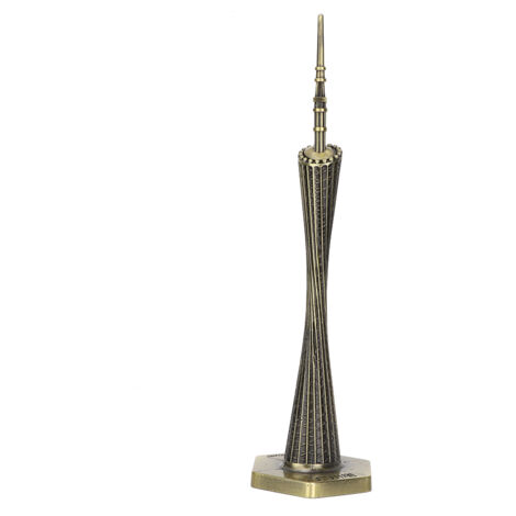 Vintage-Miniaturmodell des Canton Tower – Elegante Bürodekoration aus Bronze