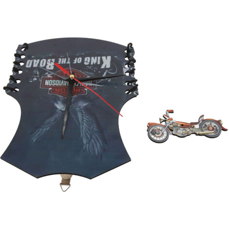 Vintage-Motorrad-Wanduhr, handgefertigtes Wohnaccessoire