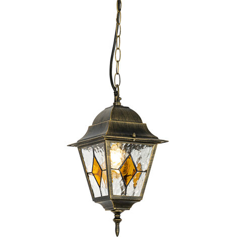 QAZQA Vintage Outdoor Pendant Light Antique Gold - Antigua