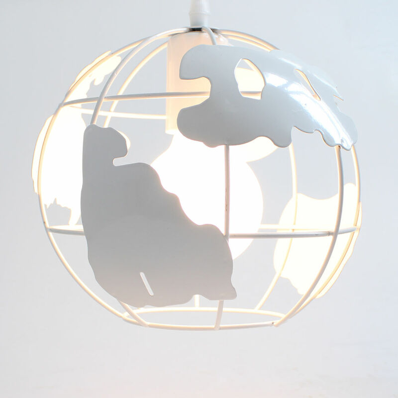 Axhup - Vintage Pendant Light Metal Earth Chandelier Retro Hanging Ceiling Light with Globe Shape Cage Lampshade for Kitchen Island Dining Room