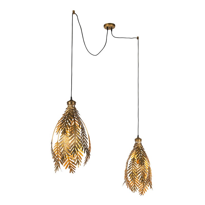 Vintage Pendant Lamp Leaf 2 Gold - Botanica
