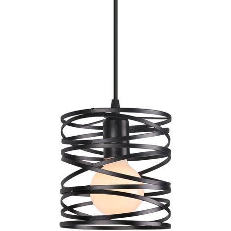 main image of "Vintage Pendant Lamp, Metal Lamp Shade Retro Pendant Light Industrial Ceiling Light for Indoor Lighting (Ø16CM, Black)"