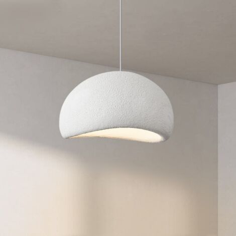 WOTTES Vintage Pendant Light Creative Ceiling Lamp Shade Adjustable Hanging Light White for Kitchen Island Bar Cafe Ø20CM