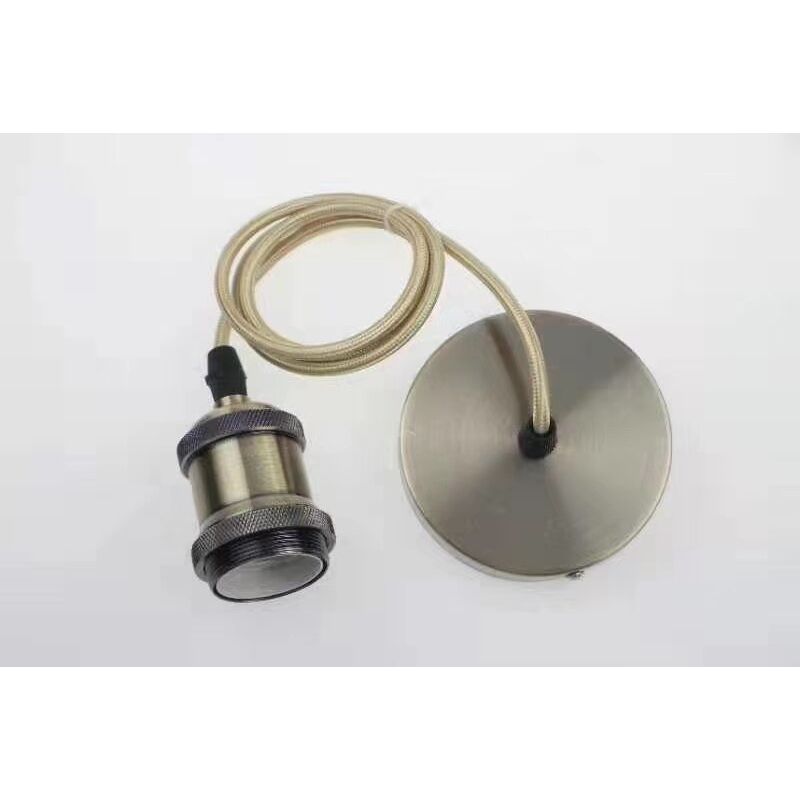 Vintage Pendant Light Fitting Modern Retro Industrial Style E27 Lamp Holder ( Antique Brass)