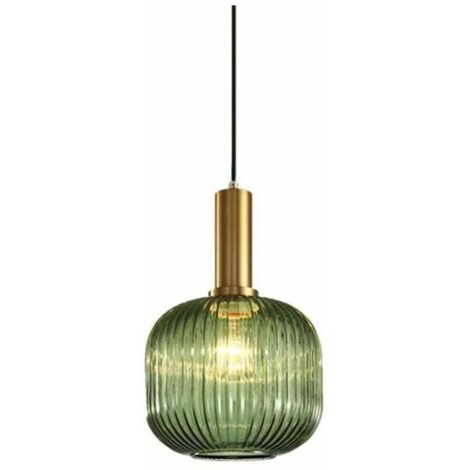 Vintage-Pendelleuchte im Industriestil, moderne Deckenleuchte im Retro-Stil, Glasschirm mit Lampenfassung aus poliertem Messing [Energieklasse A++],
