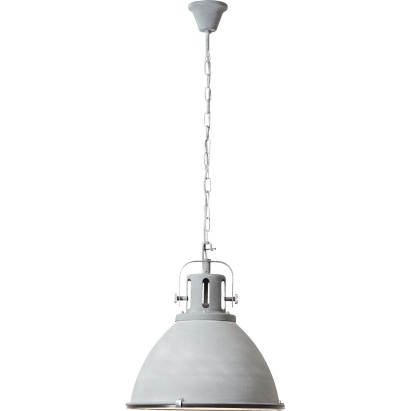 Lightbox - Vintage Pendelleuchte im Industry Beton Design mit Glasscheibe, 1x E27 max. 60W, Metall / Glas, grau Beton'-'LB00000684