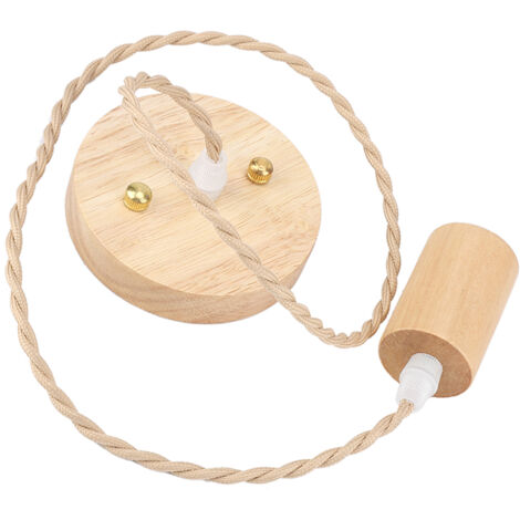 Vintage-Pendelleuchte im Landhausstil aus schlichtem schwarzem Holz, Deckenleuchte E27 90-250V