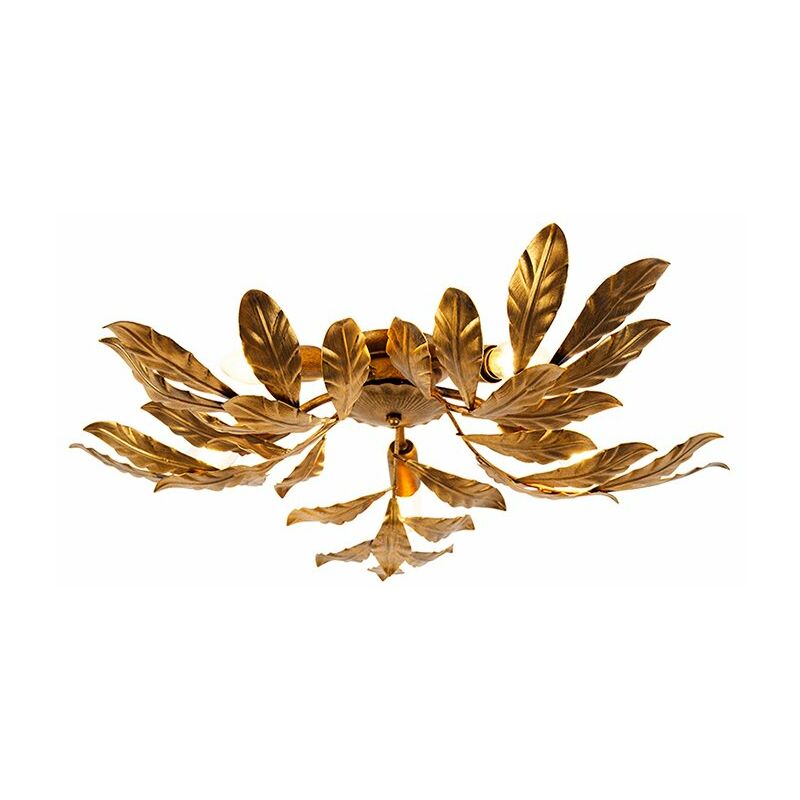 Qazqa Vintage Ceiling Light Antique Gold 5 Lights - Linden