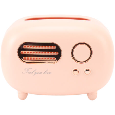 Vintage-Radio-Taschentuchbox – Dekorative Hülle für Wohnzimmer, Badezimmer, Schlafzimmer, Büro – Retro-Rosa