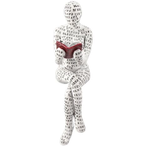 Vintage Reading Woman Figurine Pulp Lady Reading Bookshelf Decor Resin Statue Crafts Gifts Figures for Home Library Office Desktop