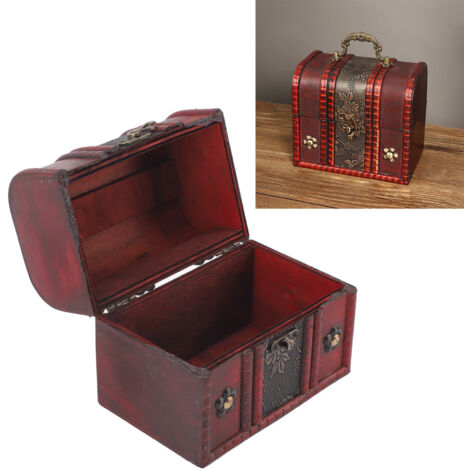 Vintage Schmuckkästchen aus Holz, Modell 6005A-01 – Dekorative Aufbewahrungsbox mit Griff für Damen