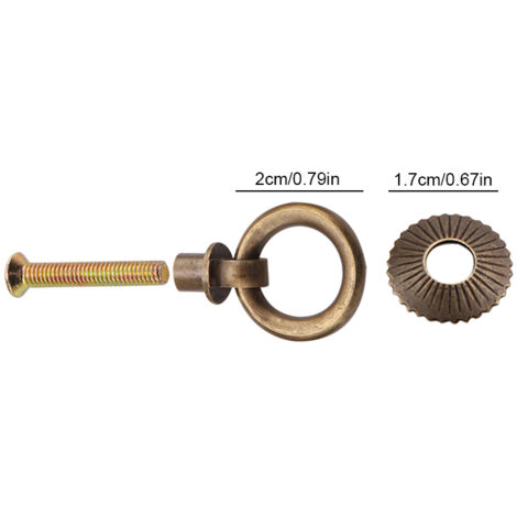Vintage Schubladengriffe, 4 Stück/Packung, für Kosmetikdosen – Kupferbronze, 2 cm