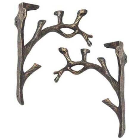 Vintage Shelf Brackets (Set of 2), Square Cast Iron Shelf, Handmade, Creative Decorative Triangle Bracket, Wall Shelf, Flower Stand MUMU