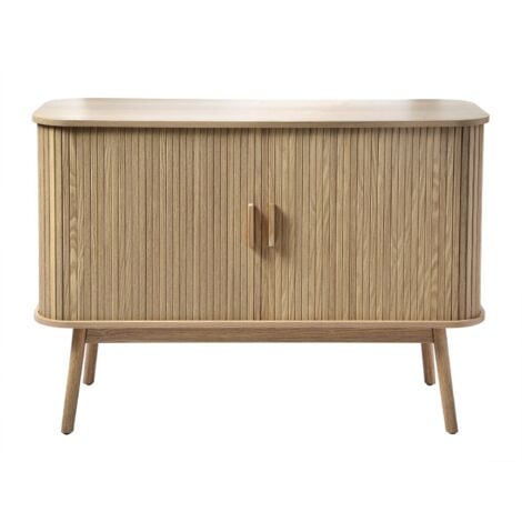 CALICOSY Vintage Sideboard Holzdekor 2 Schiebetüren - L110cm
