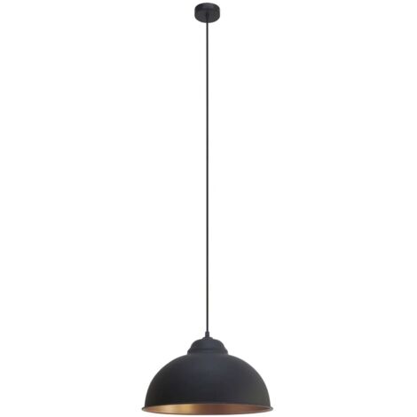Vintage Sospensione E27 1 x 60W Ø 37 cm Metallo Nero