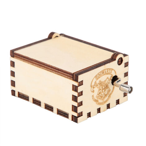 Vintage-Spieluhr aus geschnitztem, weißem Holz, Retro-Harry-Potter-Geschenk