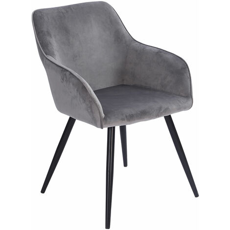 Vintage-Stuhl GISELE Samt grau