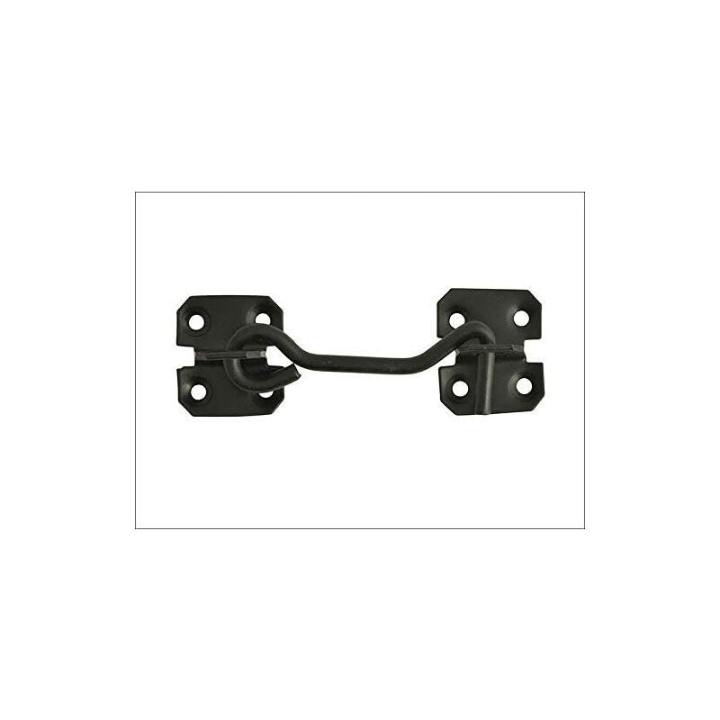 Marco Paul - Vintage Style 4' Black Galvanised Cabin Hook and Eye Garden Gate Lock Shed Door Latch Catch with Fittings (4')