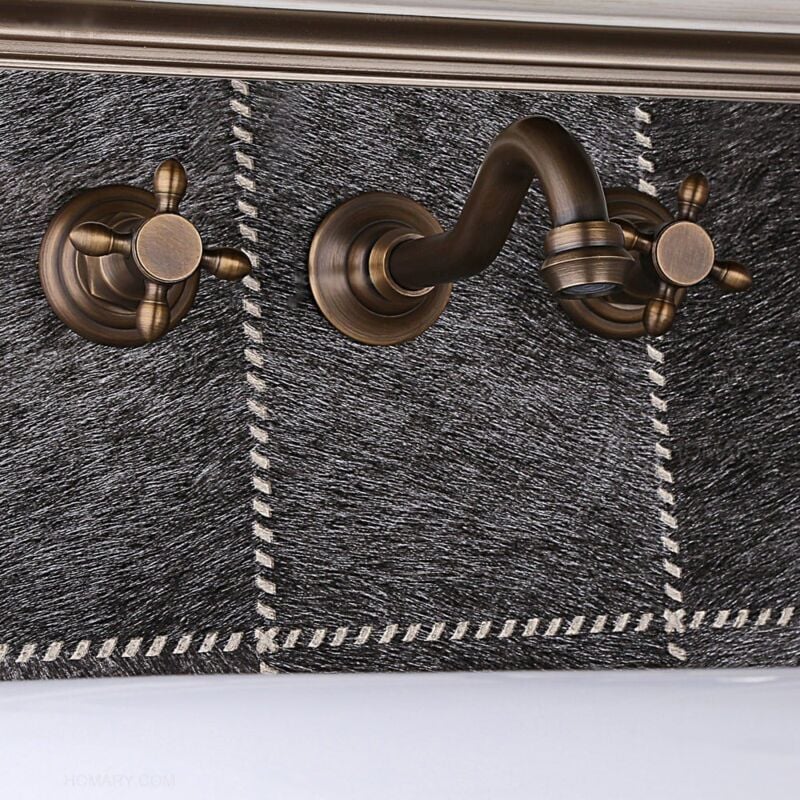 Lookshop - Vintage style wall-mounted bronze sink faucet