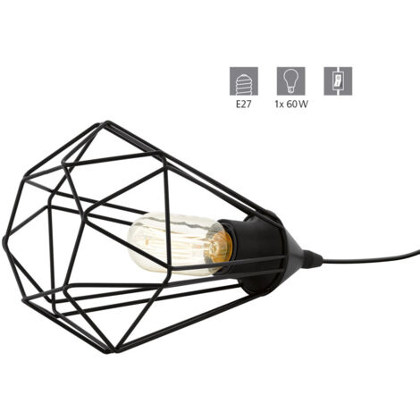 Vintage-Tischlampe aus schwarzem Metall – Eglo