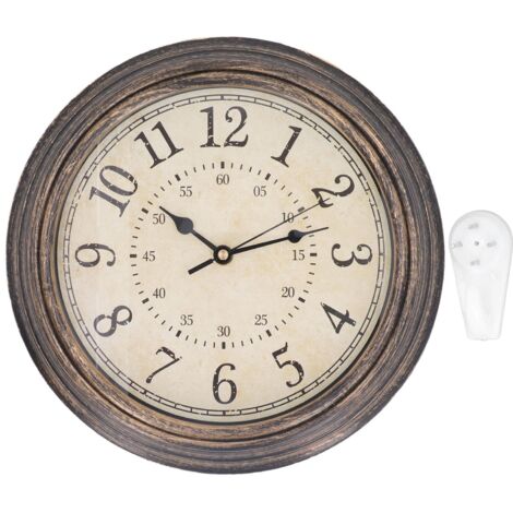 Vintage Wall Clock Silent Quartz Movement Round Decorative Retro Hanging Clock for Living Room Bedroom 12 Inch Bronze