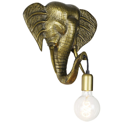 Vintage wall lamp gold - Elephant - Gold/Messing
